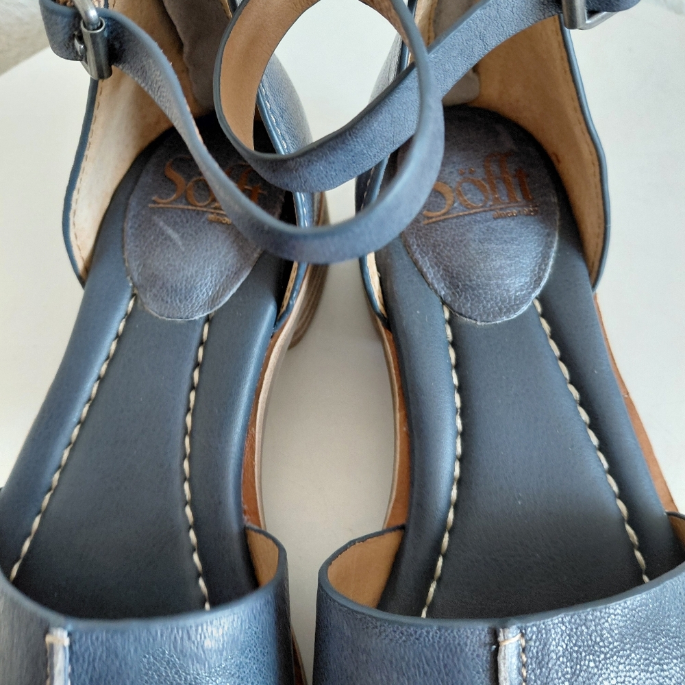 New without box  Soft Faxyn Womens Ankle Straps Stacked Heel Leather Sandals - Picture 11 of 16